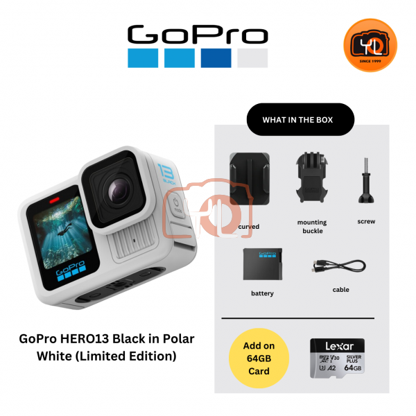 GoPro HERO13 Black in Polar White (Limited Edition) (bundle with 64GB Card)