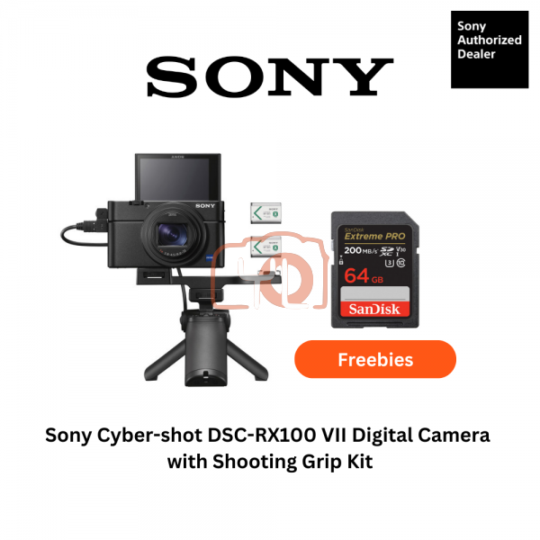 Sony Cyber-shot DSC-RX100 VII Digital Camera with Shooting Grip Kit - Free Sandisk 64GB Extreme Pro SD Card
