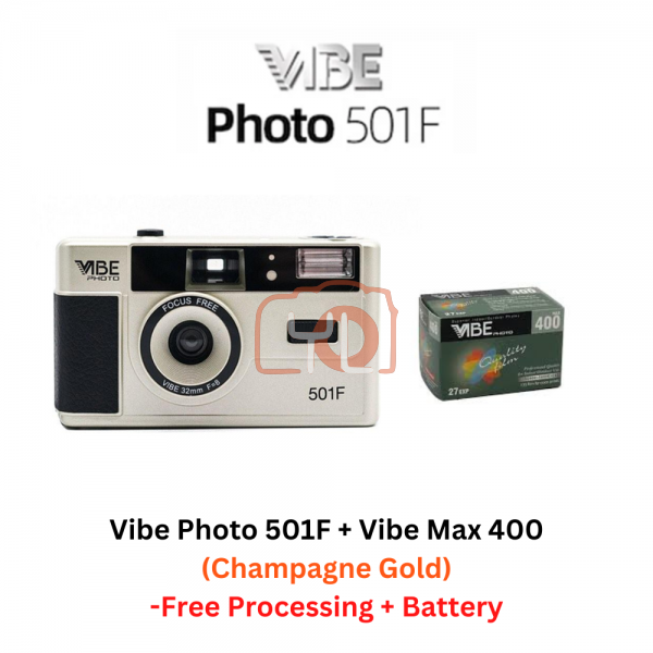 VIBE Photo 501F Champagne + Vibe Max 400 (Free Processing + Battery)