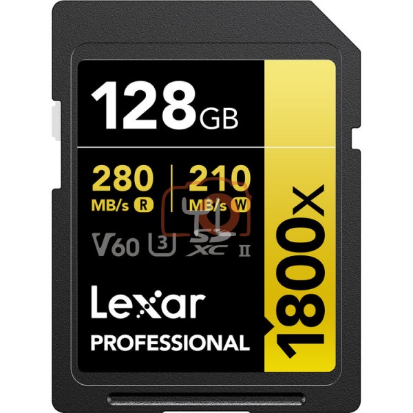 Lexar 128GB Professional 1800x UHS-II SDXC Memory Card (GOLD Series)