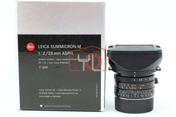 [USED-PUDU] Leica 28MM F2 Summicron-M (11604) ASPH 90%LIKE NEW CONDITION SN:W/6 Bit SN:03929346