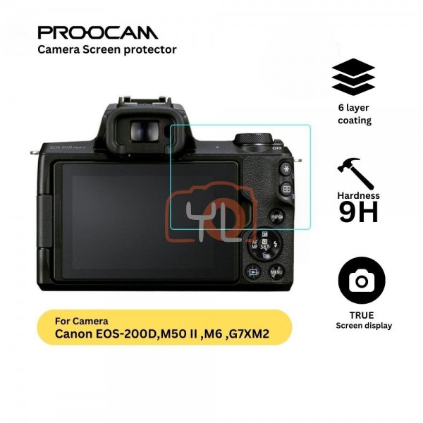 Proocam SPC-200D  Premium Tempered Glass LCD Screen Protector Canon EOS 200D