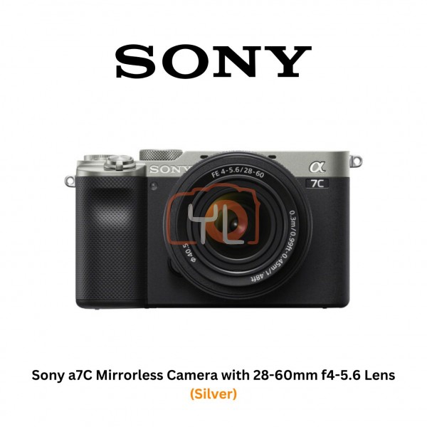 Sony A7C + FE 28-60mm F4-5.6 (Silver) - Free Sony 128GB SF-E Series UHS-II SDXC Memory Card & Extra Battery NP-FZ100
