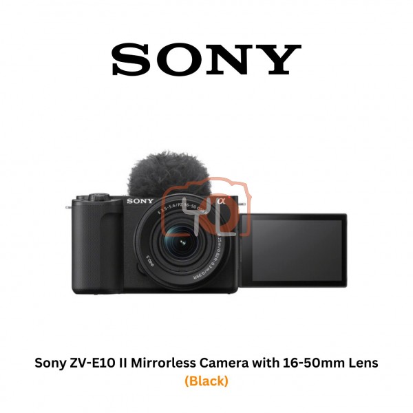 Sony ZV-E10 II Mirrorless Camera with 16-50mm Lens (Black) (Free Sandisk 64GB Extreme Pro SD Card+Extra Battery NP-FZ100)