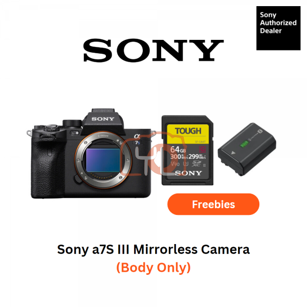 Sony A7S III Camera (Body Only) - Sony 64GB 300MB/Sec Tough SD Card & Extra Battery