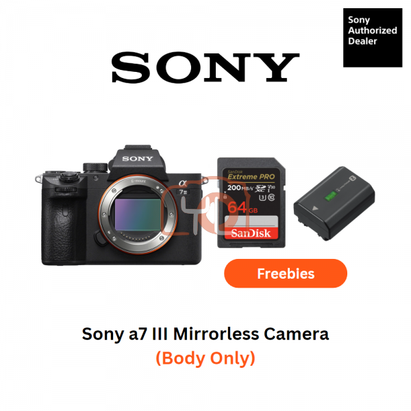 Sony A7 III Camera (Body Only) - Free Sandisk 64GB Extreme Pro SD Card & Extra Battery & RM200 Touch N Go Voucher Online Redemption