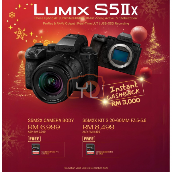 Panasonic Lumix S5 IIX Mirrorless Camera (Body Only) ( FREE SANDISK 64GB EXTREME PRO SD CARD )