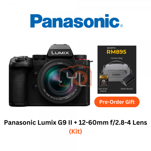 Panasonic Lumix G9 II +12-60mm f/2.8-4 Lens - FREE SANDISK 64GB EXTREME PRO SD CARD And Extra Battery BLK22 Redeem Online at https://bit.ly/LumixCNY24