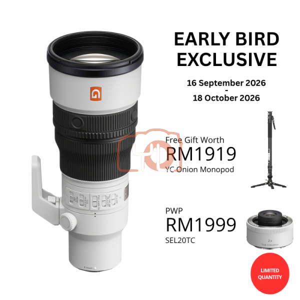 [PRE-ORDER] Sony FE 600mm f6.3 GM OSS Lens - Sony E PWP 2x Teleconverter (Free YC ONION Monopod)