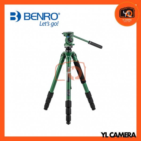 Benro TWD28CLBWH4 Wild Series 2 Tripod with BWH4 2-Way Pan and Tilt Head (Carbon Fiber, Green)